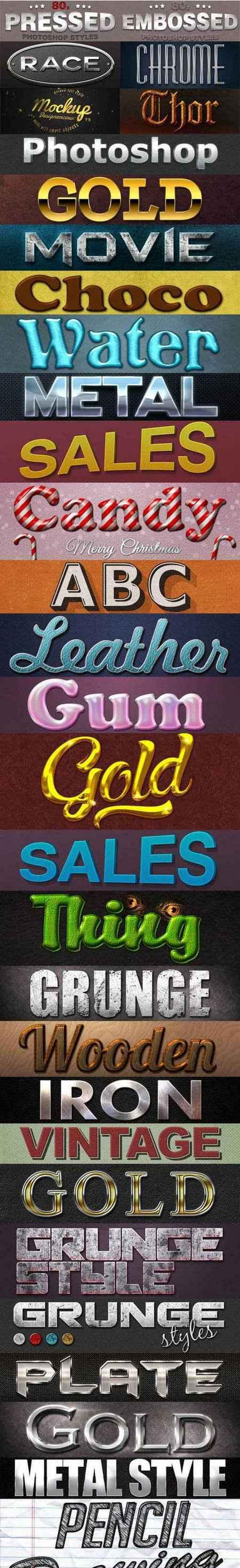 实用的多效果文字图层样式下载[psd,asl]