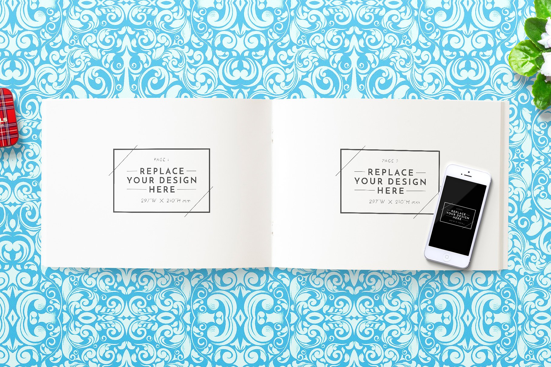 A4规格小册子企宣手册样机模板 A4 Landscape Brochure Mockups