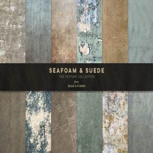 粗糙古老的海泡石绒面革纹理 Seafoam & Suede Textured Backgrounds
