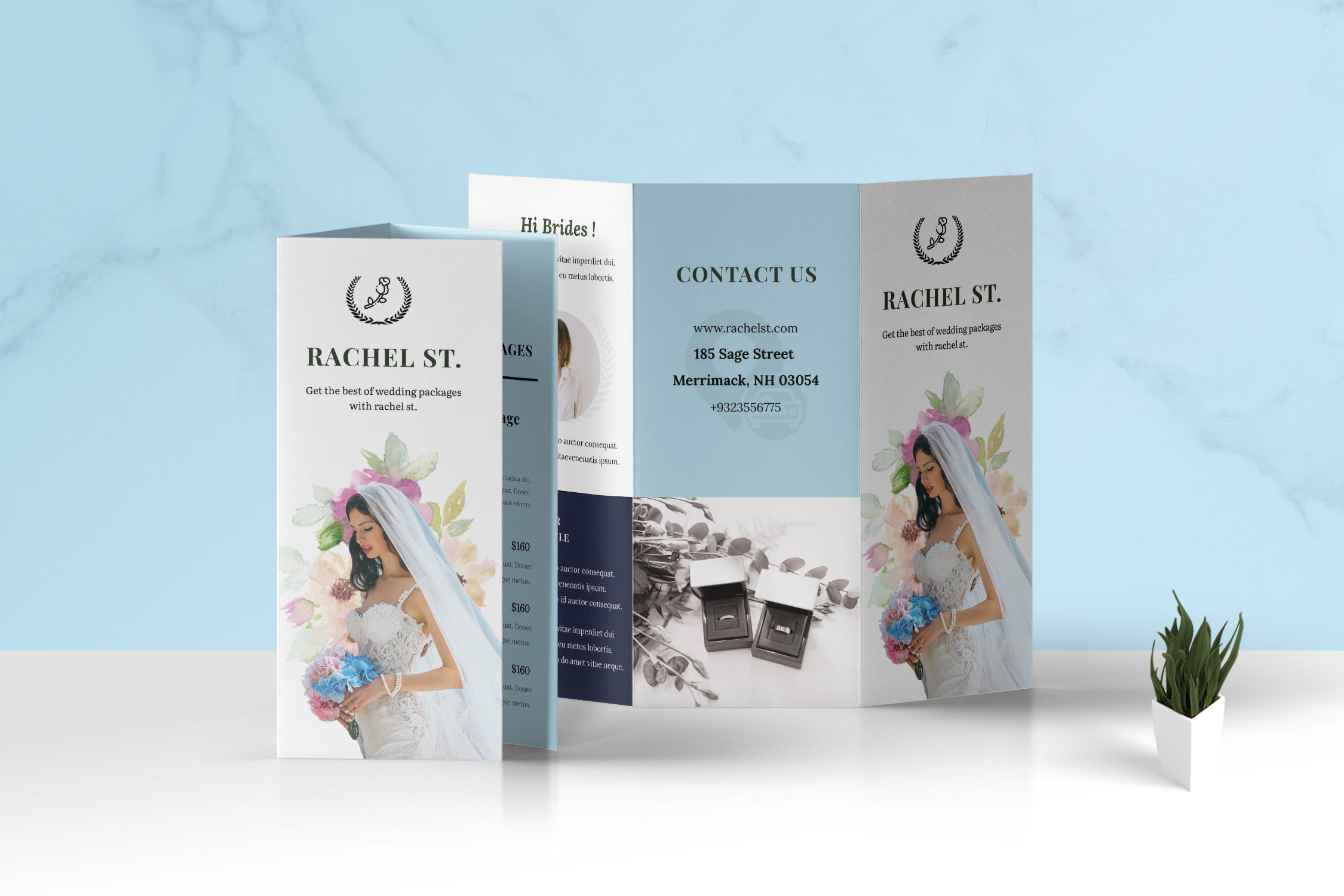 三折页婚礼婚宴策划公司传单设计模板