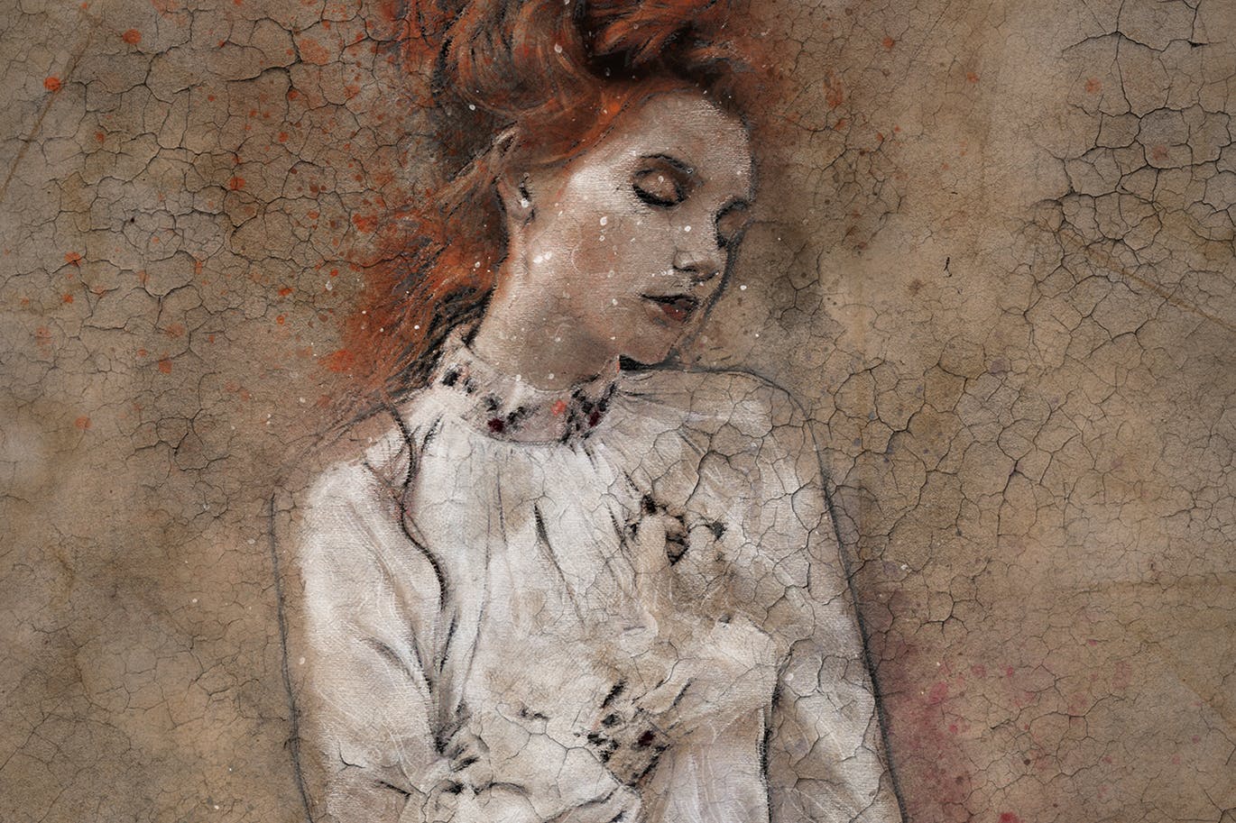 复古素描效果裂纹背景一键生成PS动作 Vintage Sketch Photoshop Action