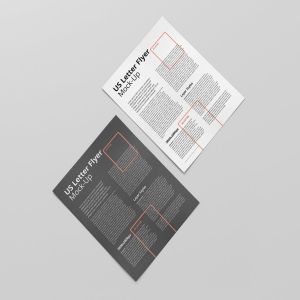 美国信纸尺寸传单设计样机模板 US Letter Flyer Mock-Up