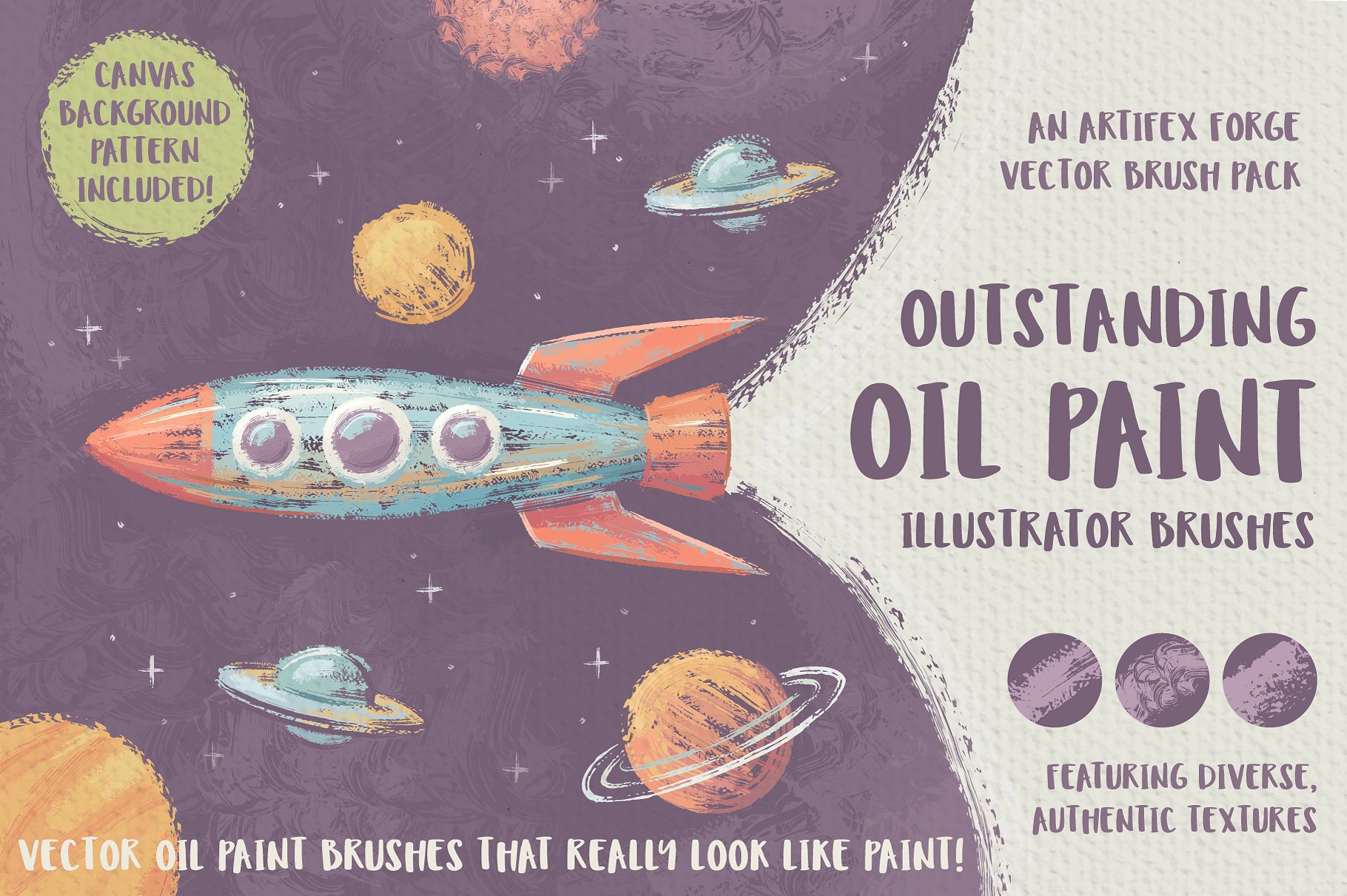 令人惊叹的油画AI笔刷 Outstanding Oil Paint Brushes