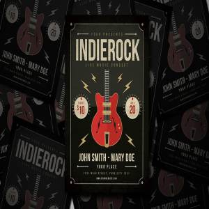 创意吉他演奏宣传海报设计素材 Guitar Poster