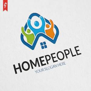 家庭主题Logo模板 Home People Logo