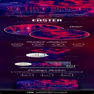 复活节性感女性狩猎派对传单模板