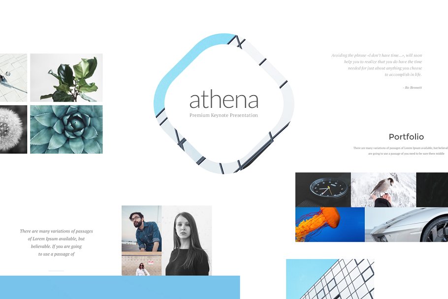 80+页现代简约 Keynote 幻灯片模板 Athena Keynote Presentation