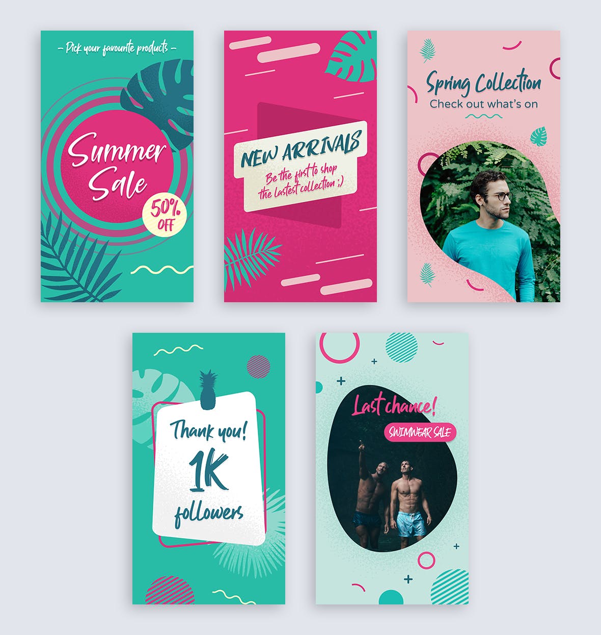 时尚清新简约的Instagram社交媒体banner海报设计模板