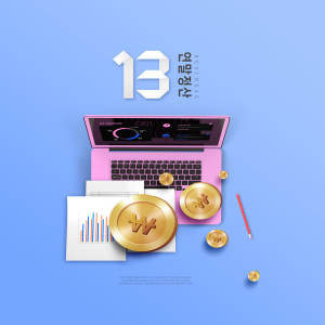 电子货币/加密货币金融交易多用途海报psd素材