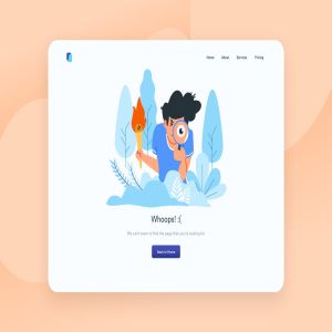 网站404错误页面设计模板插画素材 Error page Desktop Illustration