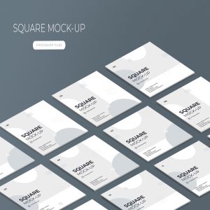 ADL正方形卡片设计透视图样机模板02 ADL – Perspective Square Mock-Up.02