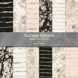 大理石铂金等奢华图案纹理 Platinum Deposits Marbled Gold Paper