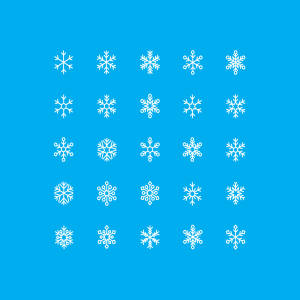 各式各样雪花线性图标素材 Snowflakes Vector Icons
