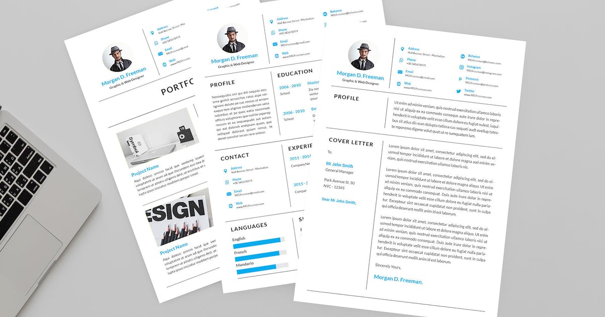 极简主义的设计师自我介绍/求职简历模板