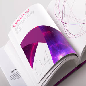 精装小方格图书内页设计印刷效果图PSD样机02 Hardcover Small Square Book PSD Mockup 02