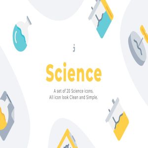 20枚自然科学主题扁平化矢量图标素材 20 Science icons – Flat
