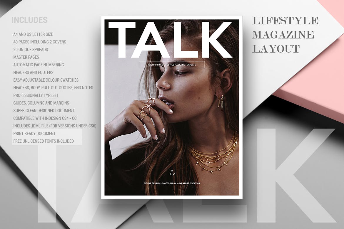 时尚生活周刊杂志设计模板素材 TALK | LIFESTYLE MAGAZINE