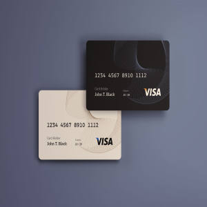 信用卡银行卡双面设计效果样机PSD模板 Credit Cards Mockup – PSD