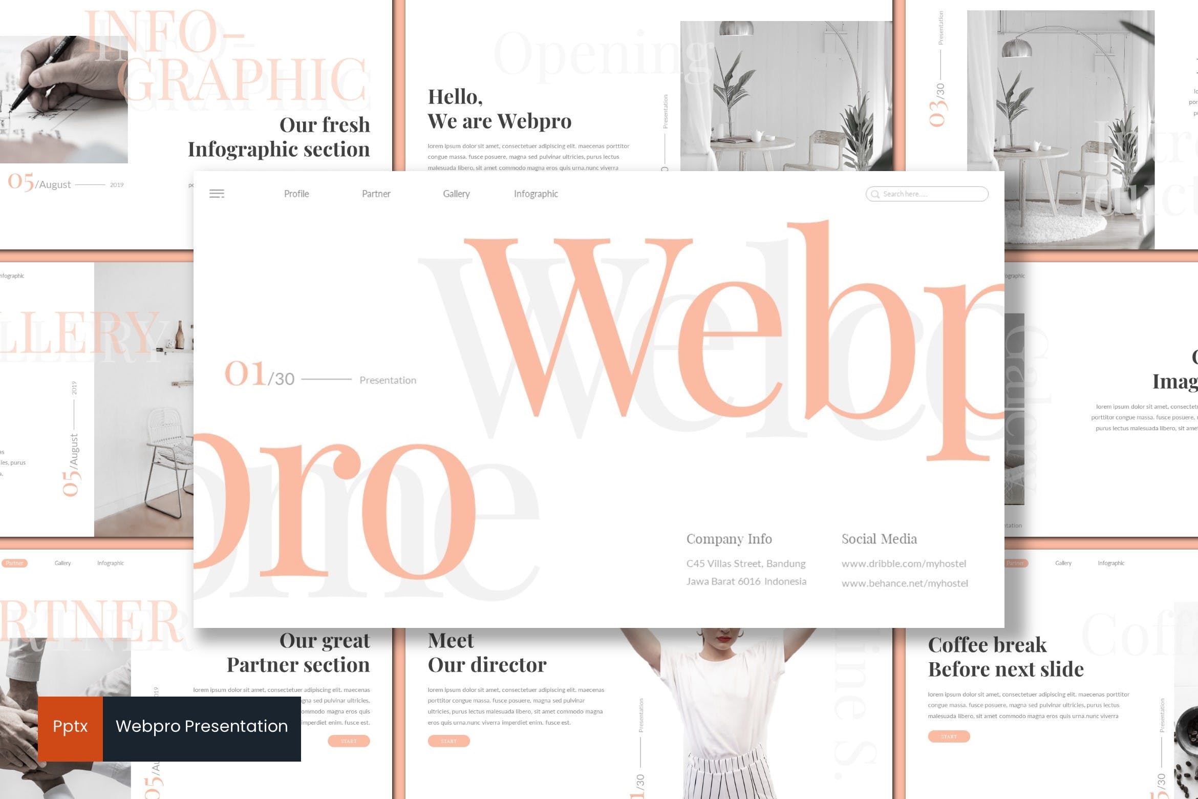 极力推荐的一款企业业务宣传PPT幻灯片模板 Webpro – Powerpoint Template