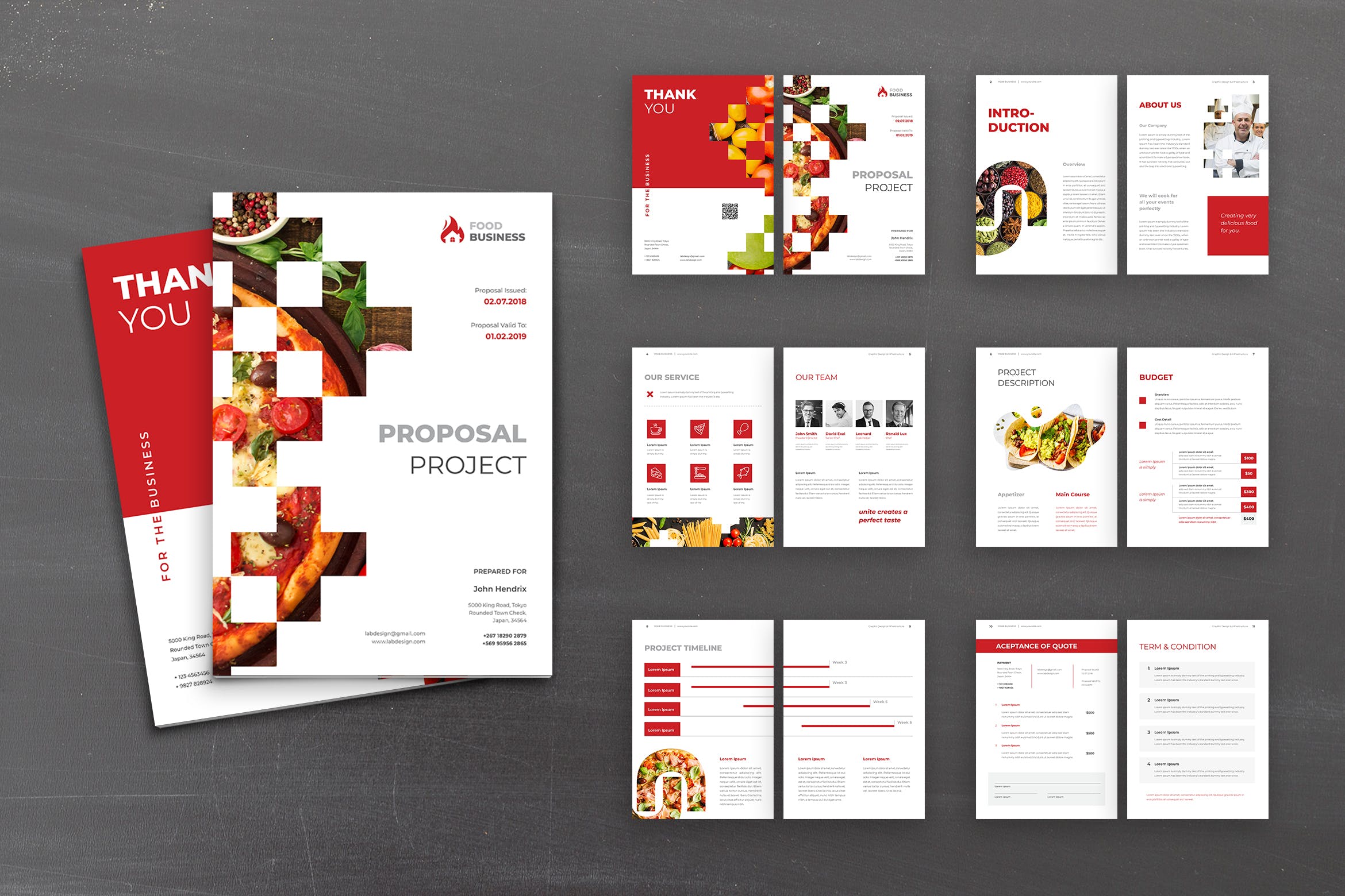 饮食创业项目提案书/计划书设计模板素材 Proposal
