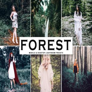 森林背景人像摄影后期处理调色滤镜LR预设 Forest Mobile & Desktop Lightroom Presets