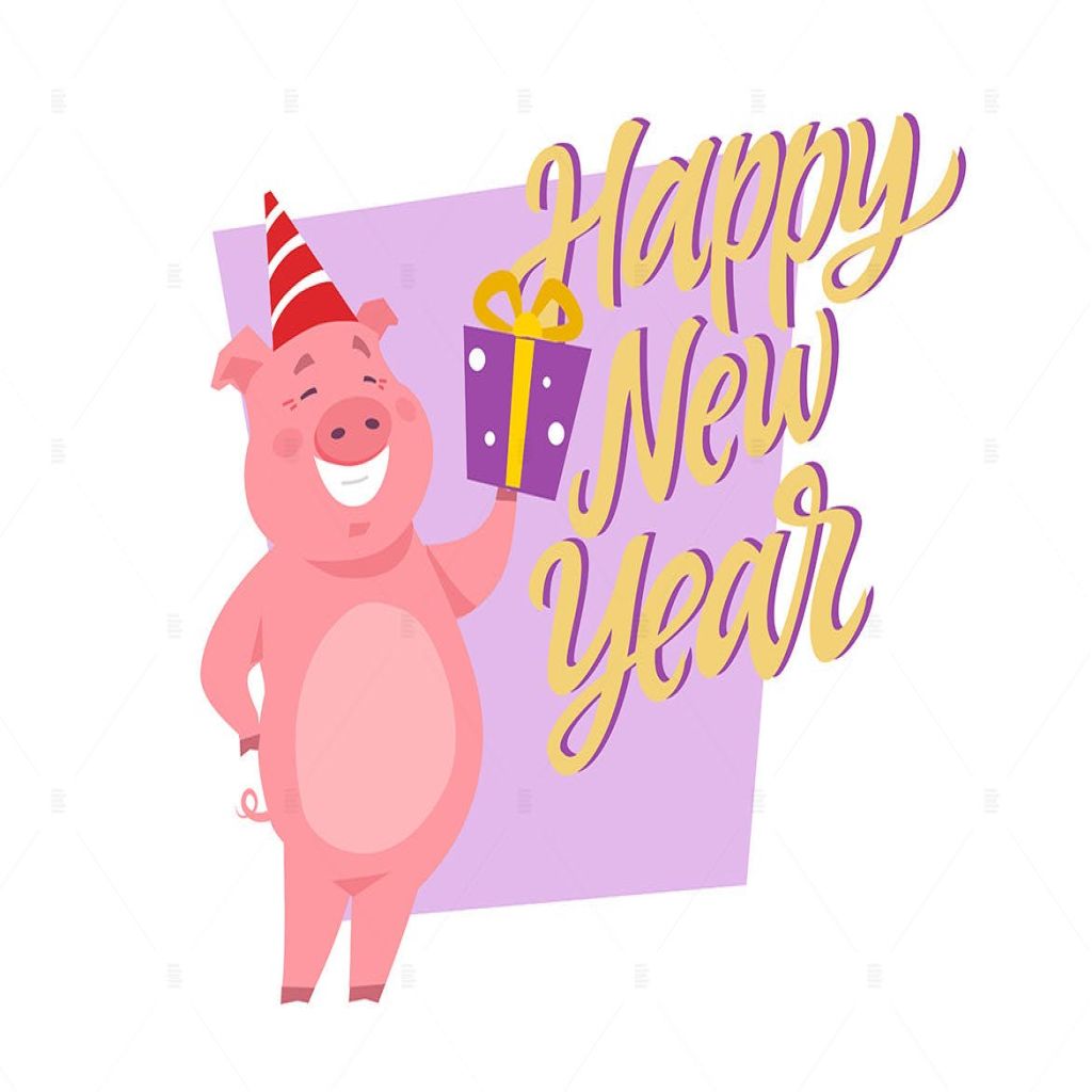 新年快乐主题卡通人物矢量插画素材happy New Year Cartoon Character Illustration 一流设计网