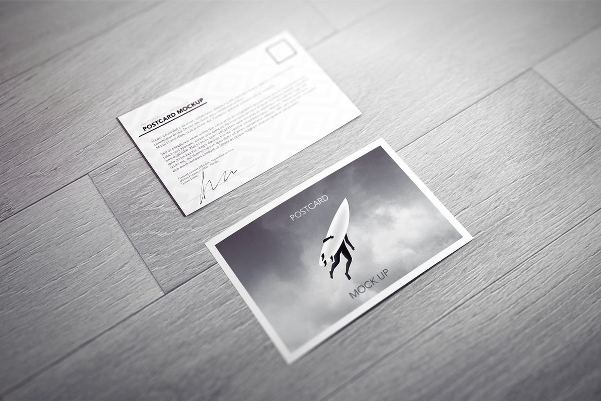 简约的明信片/邀请函/传单样机 Postcard / Invitation / Flyer Mock-up