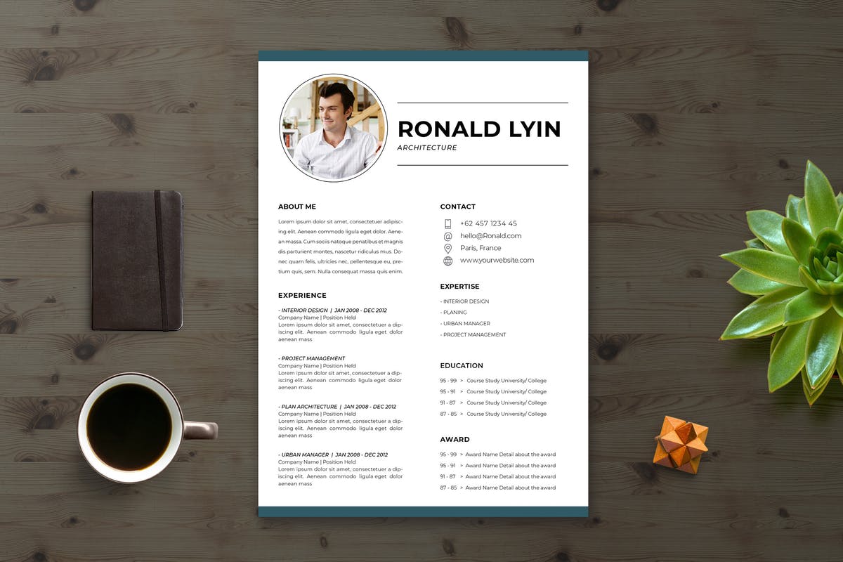 简约实用个人电子简历设计模板v2 Cv / Resume vol.2