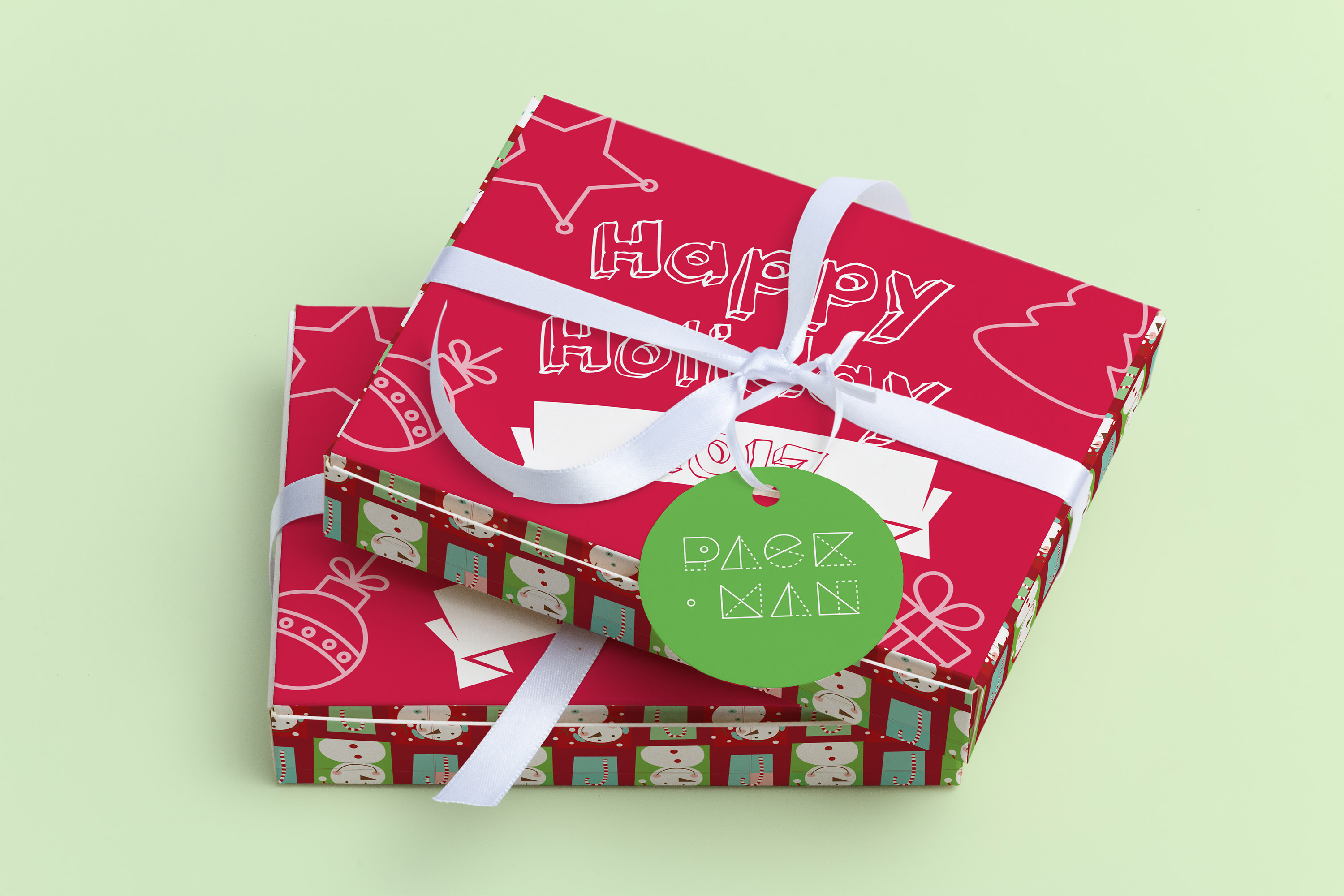 扁平甜品糕点包装盒礼品盒外观设计样机02 Sweet Box Mockup 02