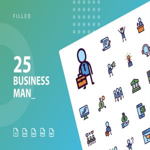 商业主题矢量填充图标设计素材 Businessman Filled