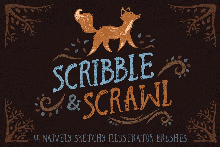 草图画笔笔画AI笔刷 Scribble & Scrawl Brushes