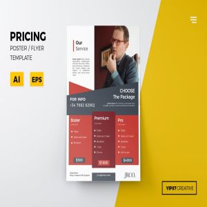 商业服务价格表海报传单设计模板 Business Pricing Flyer