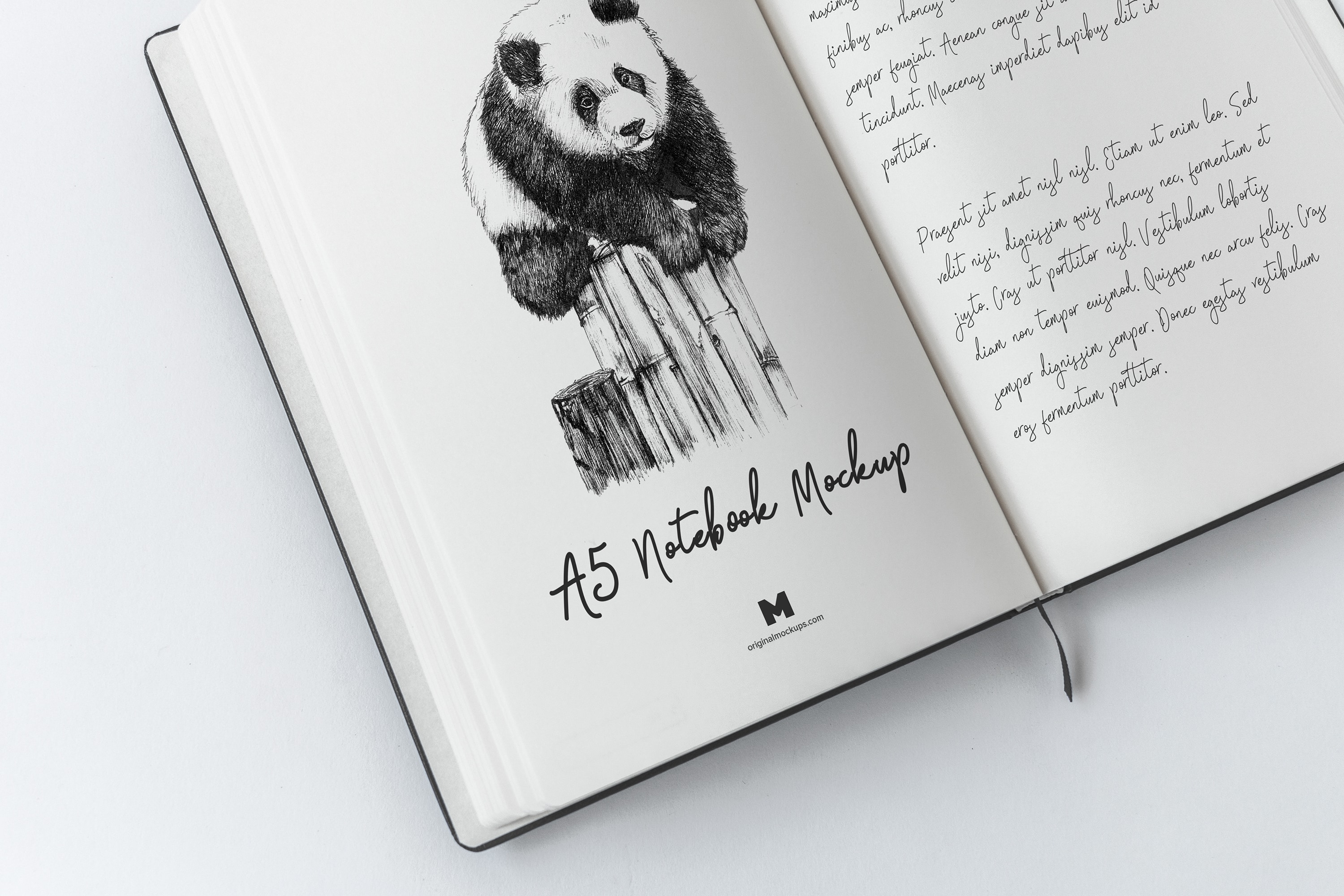 A5精装笔记本记事本内页样机模板02 A5 Hardcover Notebook Mockup 02