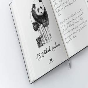 A5精装笔记本记事本内页样机模板02 A5 Hardcover Notebook Mockup 02