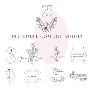 25款别致花卉Logo标志模板 25 chic flower&floral logo template插图1