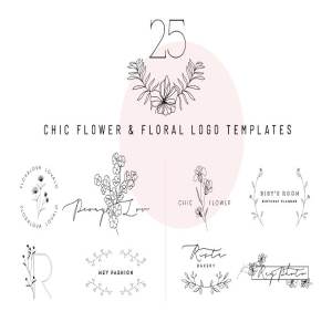 25款别致花卉Logo标志模板 25 chic flower&floral logo template
