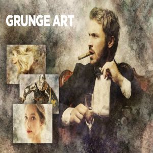 一款有创造性的复古风格艺术效果PS动作 Grunge Art CS3+ Photoshop Action