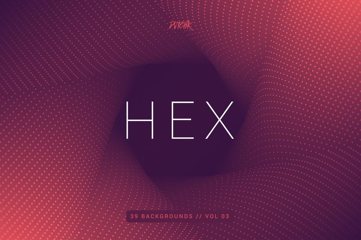 几何点状螺旋底纹背景素材v03 Hex | Geometric Spiral Backgrounds | Vol. 03