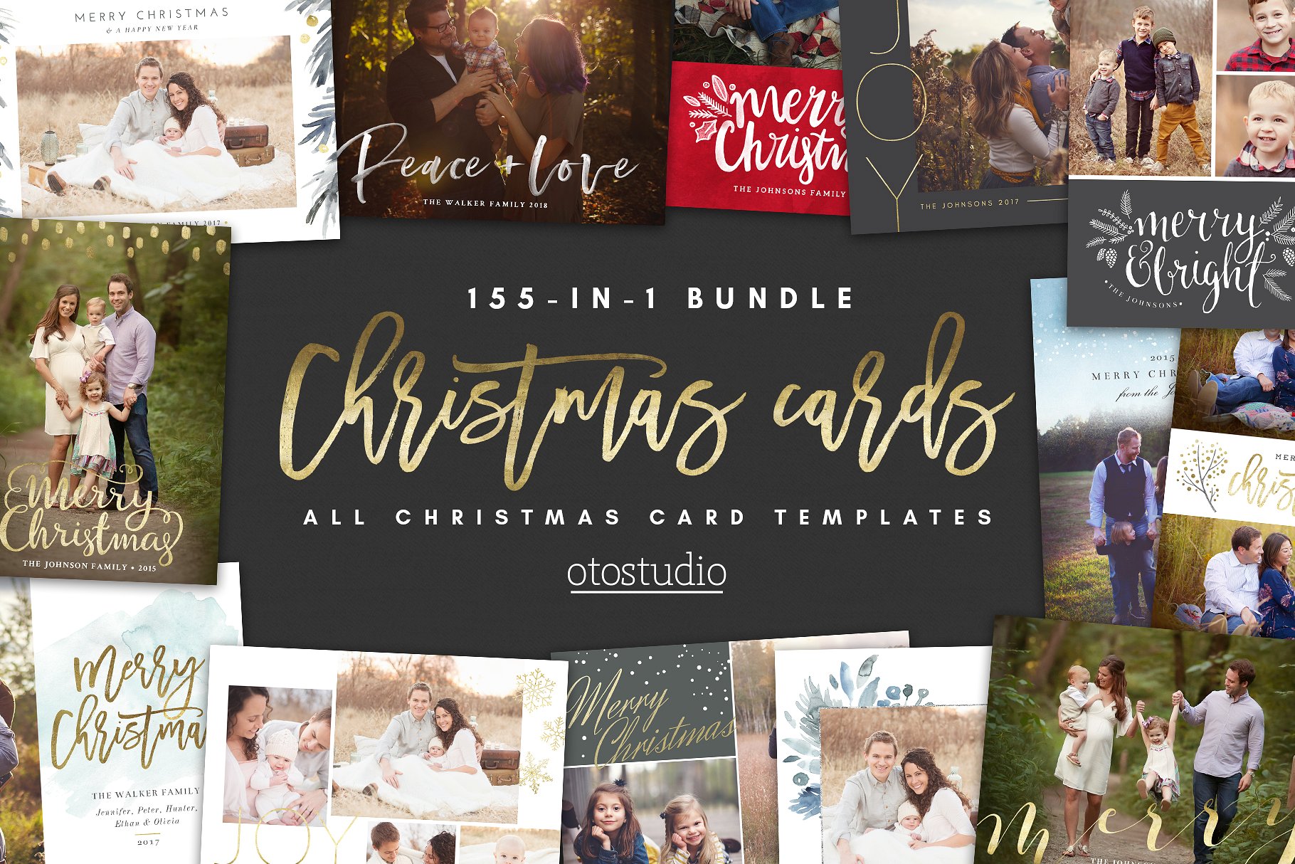 155合1圣诞节贺卡模板 SALE 155-in-1 Christmas Cards Bundle