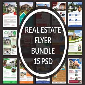 房地产房屋租赁传单模板合集 Real Estate 15 Flyer Bundle