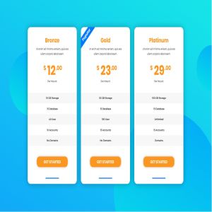 网站服务价格表单UI设计模板 Pricing Table