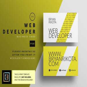 互联网前端开发人员-特色名片模板71  Web Developer – Business Card 71