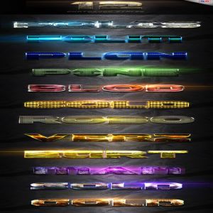 12款炫酷3D金属特效PS字体样式Vol.11