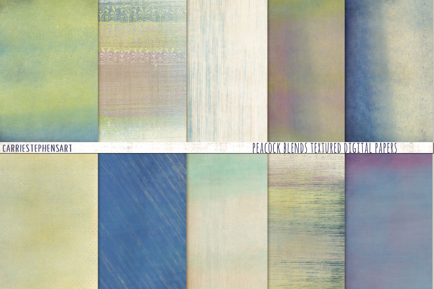 孔雀绿渐变纹理背景 Peacock Ombre Gradient Textures