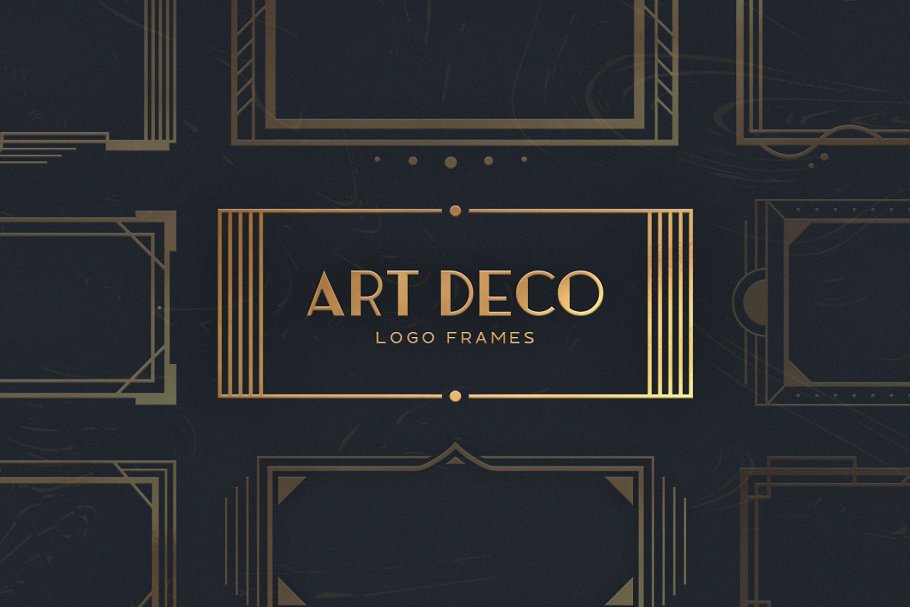 16款Logo标志艺术装饰架 16 Art Deco Logo Frames