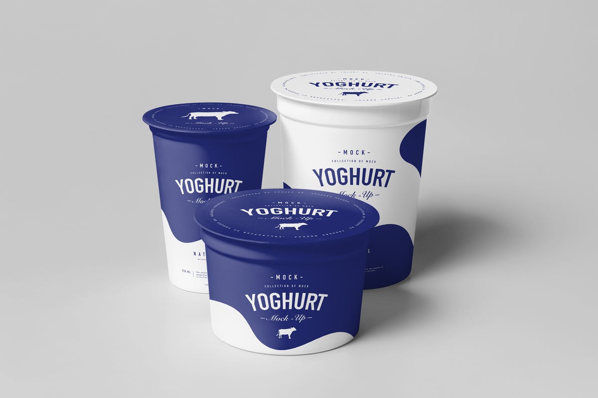 酸奶杯样机模板2 Yoghurt Cup Mock-up 2