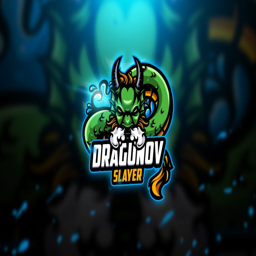 邪恶青龙电子竞技战队队徽Logo模板 Dragunov 2 – Mascot & Esport Logo插图