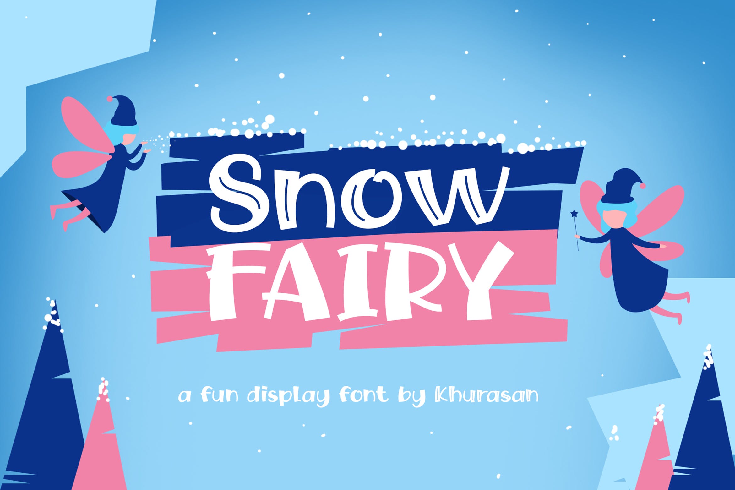现代小清新可爱设计风格英文加粗字体 Snow Fairy