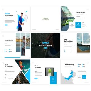 网球培训俱乐部广告宣传Keynote演示文稿设计模板 Tennice Keynote Template
