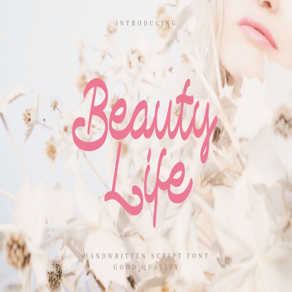 简单浪漫书写风格英文手写字体beauty Life Romantic Handwritten Script 一流设计网